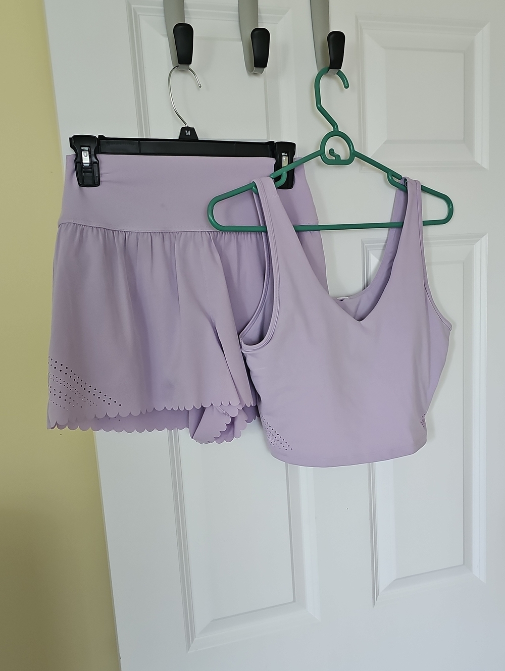 Yogalicious Lavender Scallop Hem Sports Bra & Skort Set